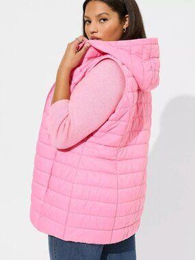 NWT Torrid size 6X Pink Light Packable Puffer Vest $89